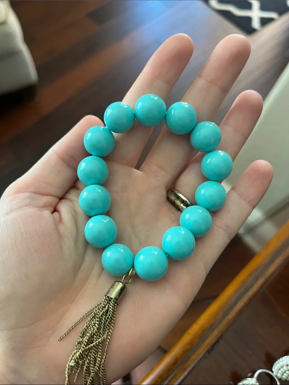 Beaded Tassel Stretch Bracelet Set - Pink, Orange, Teal, Grey, Black